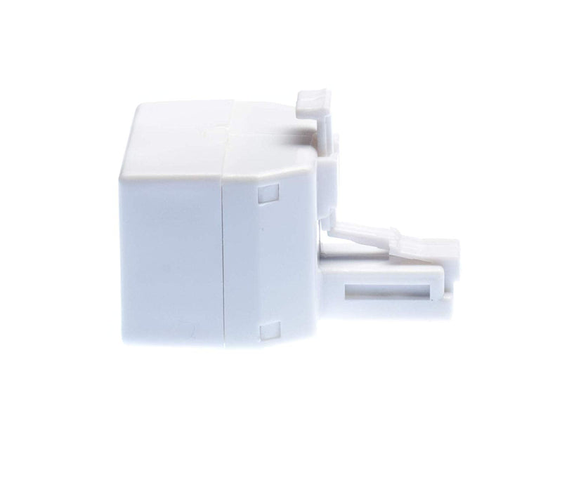 Duplex Jack Phone Wall Adapter - 1 Pack, White - 2-Way Phone Splitter (2 Lines) Wall Jack Phone RJ11 Adapter White, 2 Way