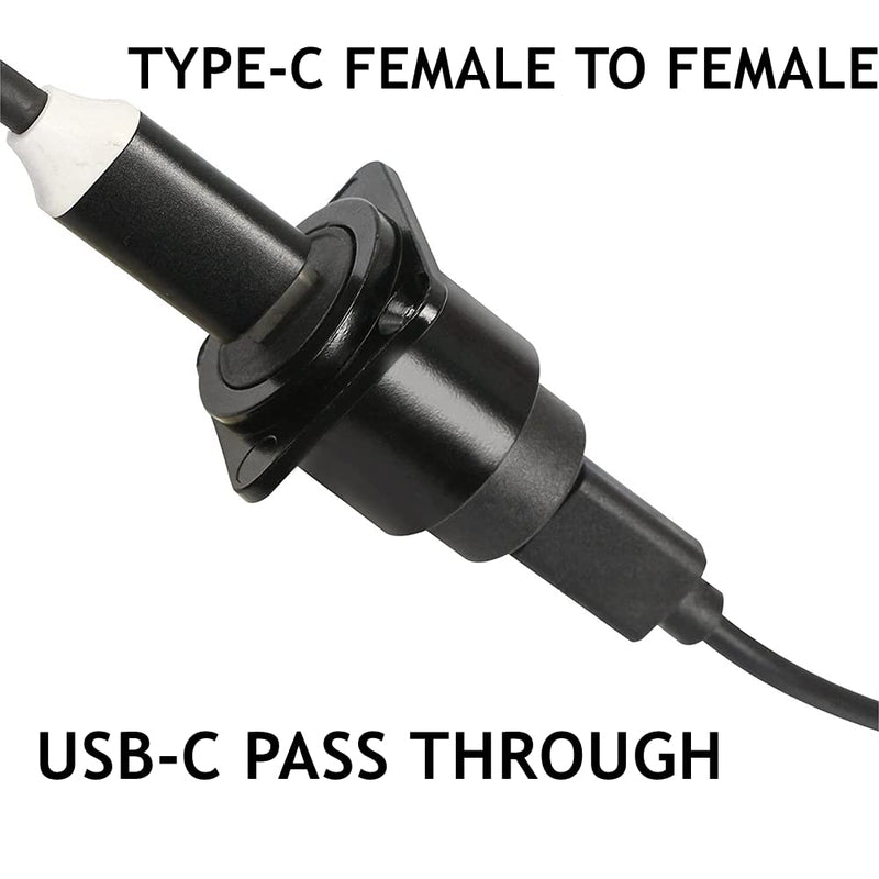 PENGLIN 2PCS USB 3.1 Type C Panel Mount Coupler, D-Type Module USB C Pass Through Connector, Female to Female Bulkhead Extension Adapter