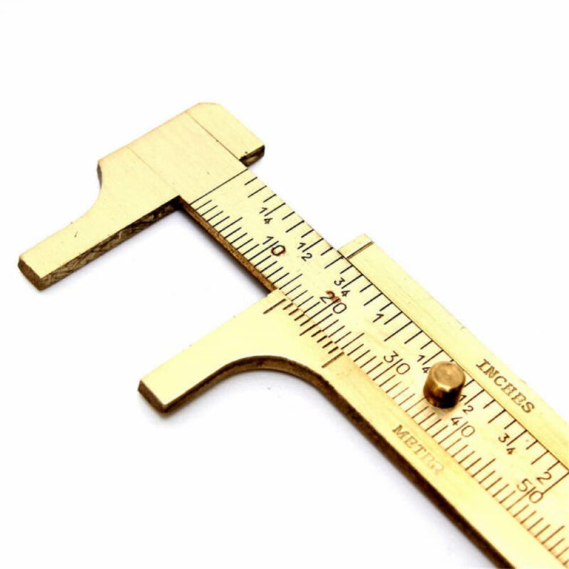 Vernier Caliper Copper Alloy Mini Brass Sliding Pocket Caliper Metal Double Scale for Measuring Gemstones and Jewelry Components Bead Wire Guitar Repair 80 mm /3.15" 80mm