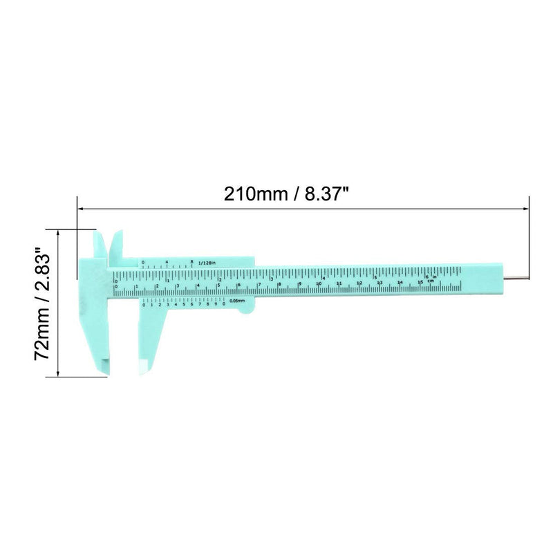 uxcell Vernier Caliper 150mm Mini Double Scale Plastic Ruler Measuring Tool Green