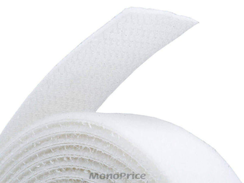 Monoprice 124464 2-Pack Hook & Loop Fastening Tape 5 Yard/roll, 0.75-inch - White