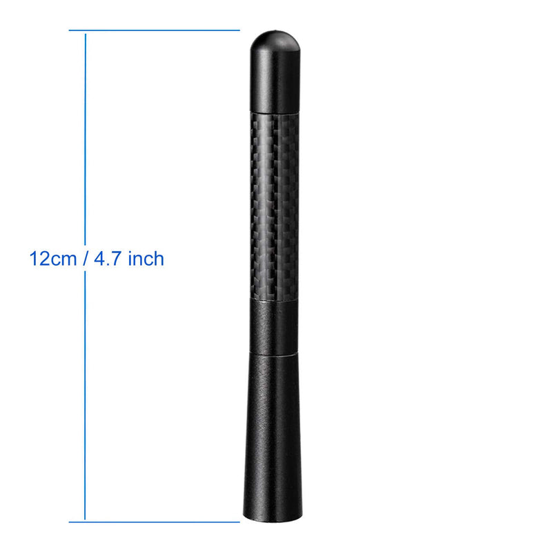 Bingfu Vehicle Roof Mount Antenna Mast 4.7 inch Carbon Fiber Car Antenna Replacement for Ford Dodge Toyota Honda Chevrolet Nissan Jeep Subaru GMC