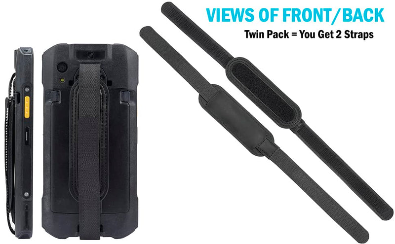 Twin Pack: Hand Strap for Zebra TC21 TC26 TC53 TC58 Mobile Computer Scanner - Adjustable on Both Ends - Finger Palm Harness Grip (2 Units)