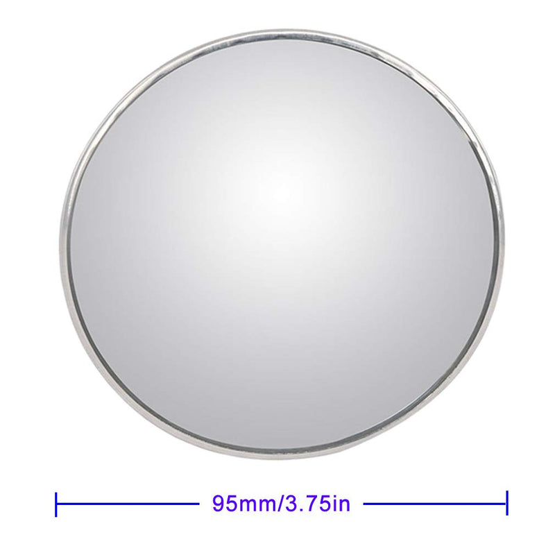 ESreake 2PCS Non-adjustable Large Stick-on Convex Blind Spot Mirror,3.75" HD Glass Big Round Convex Rear View Mirror,Strong Adhesive Mirror for Car, Van, SUV and Trucks (3-3/4"(95mm), Frameless) 3-3/4"(95mm)