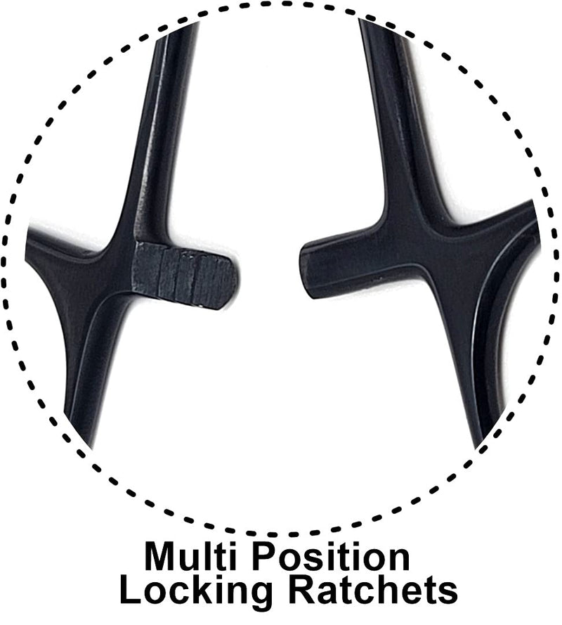 Mosquito Hemostat Locking Forceps 5" Straight with Full Serrated Jaws Ideal for Clamping, Fishing, Firefighters Nurses Doctors + More (Tactical Black)