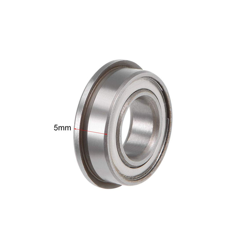 uxcell F688ZZ Flanged Ball Bearing 8x16x5mm Shielded Chrome Steel Bearings 10pcs
