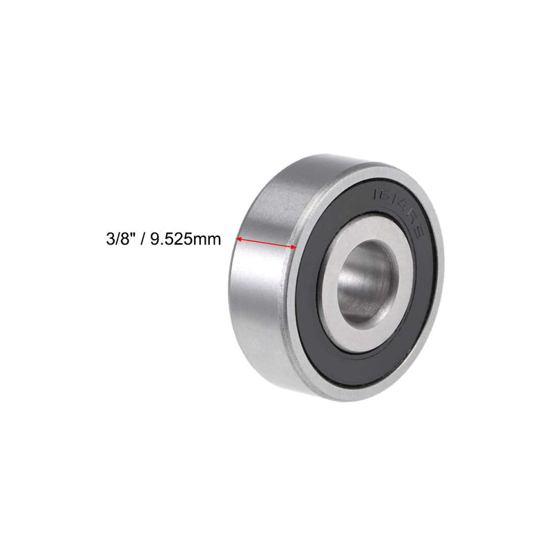 uxcell 1614-2RS Deep Groove Ball Bearing 3/8-inchx1-1/8-inchx3/8-inch Sealed Z2 Lever Bearings 4pcs