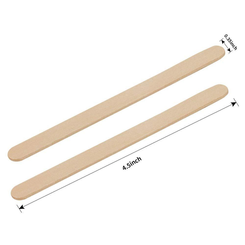 Chuya Wood Craft Sticks Garden Label Wooden Popsicle Ice Cream Sticks for Hand DIY Craft (4.5 inch 200 Pack) 4.5 inch 200 Pack