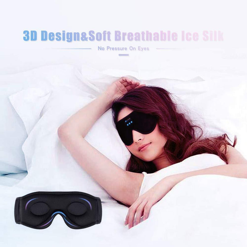Sleep Headphones, Bluetooth 5.0 Wireless 3D Eye Mask, Lightimetunnel Washable Sleeping Headphones for Side Sleepers With Adjustable Ultra Thin Stereo Speakers Microphone Hands Free for Insomnia Travel