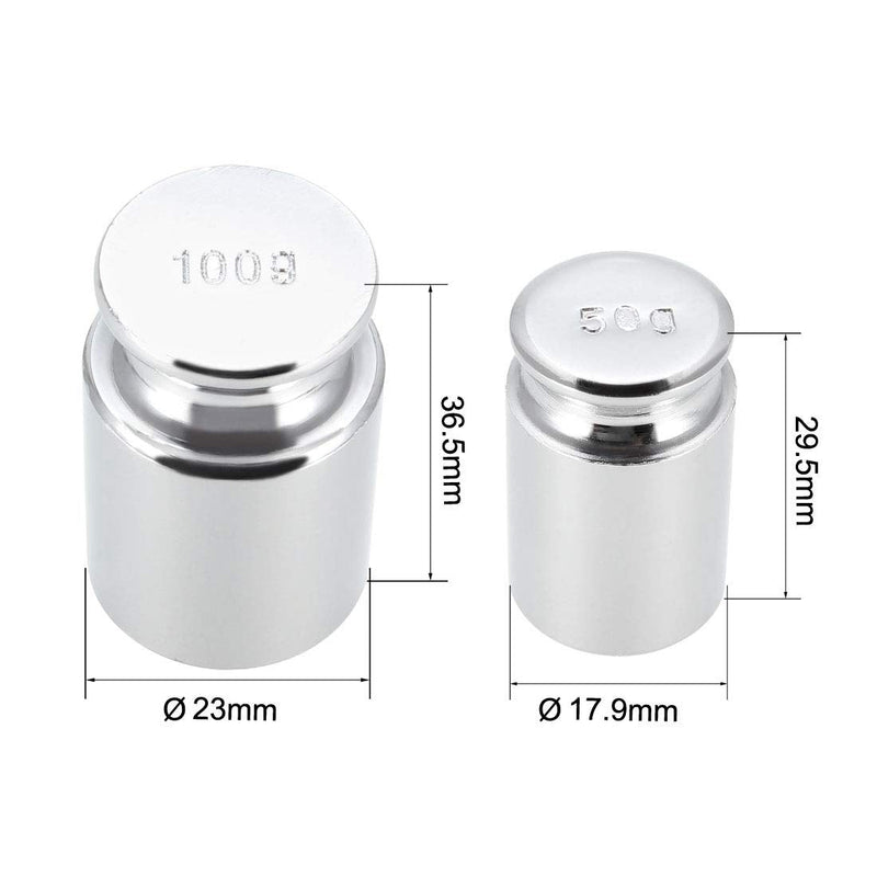 sourcing map gram calibration weight set 50g 100g M1 precision steel chrome-plated for digital scales