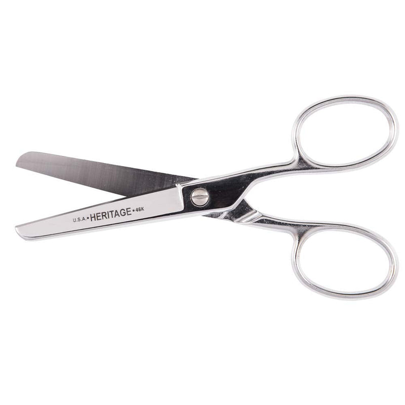 Klein Tools G46HC Scissors, Heavy Duty Safety Scissors with Large Rings for Thread, Yarn, Weaving, Knitting Mills, Carpet Mills, 6-Inch