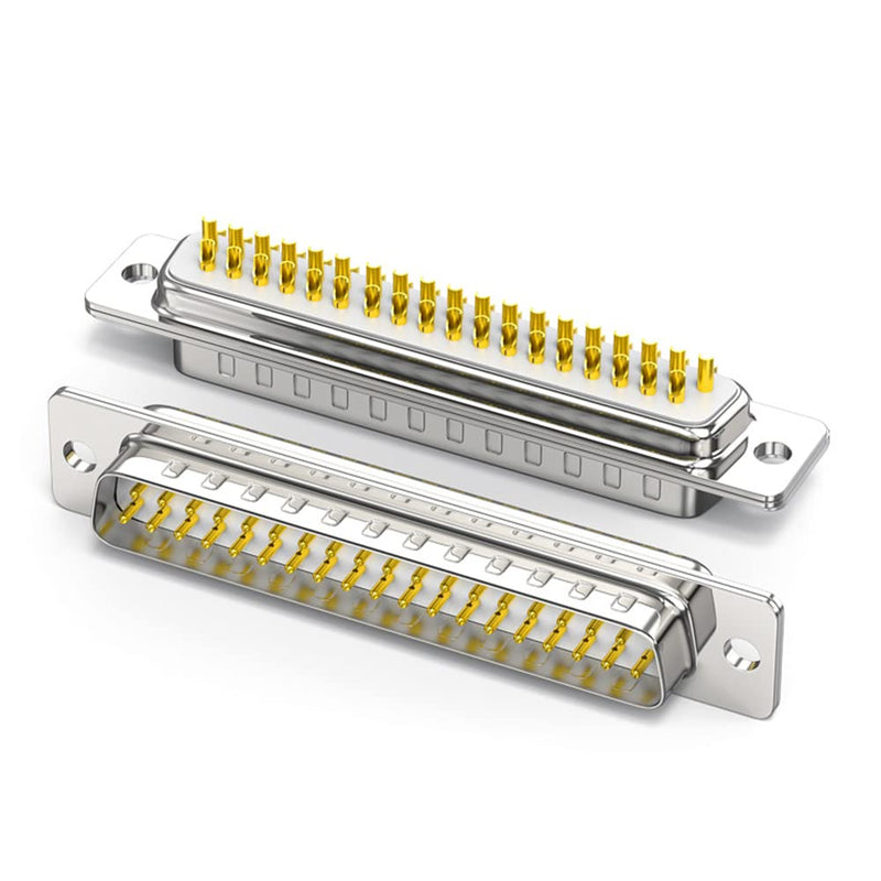 Jienk 4PCS DB37 RS232 Serial D-SUB Solder Cup Connectors, Gold Plated Joints RS232 Serial Port 37Pin D Sub Couplers(Male x 2, Female x 2)