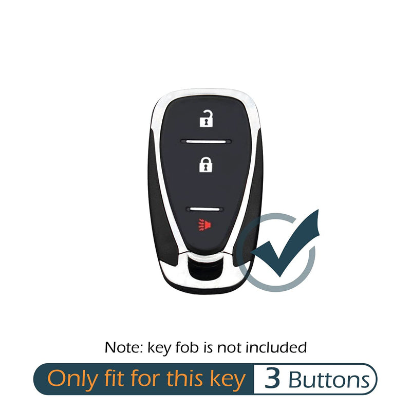 GFDesign 2 Pcs Silicone 3 Buttons Key Fob Cover Remote Case Keyless Protector Compatible with Chevrolet Chevy Malibu Blazer Camaro Cruze Equinox Malibu Limited Sonic Spark Traverse Trax Volt 2016-2019