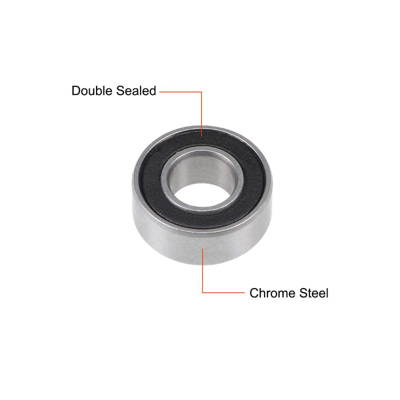 uxcell S686-2RS Stainless Steel Ball Bearing 6x13x5mm Double Sealed 686-2RS Z2 Lever Bearings 2pcs