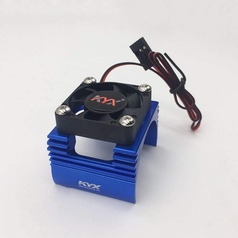 KYX Racing Alloy Heatsink with Cooling Fan for RC Crawlers 540 550 Size Motor Blue