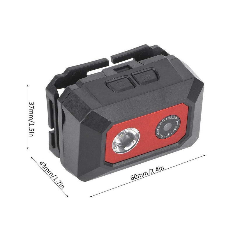 Mini Action Camera,5-10M Night Vision Head-Mounted 1080P HD, Led Headlamp Wearable Body Camera/SOS Mode Hands Free Video Camcorder with Elastic Headband Support 32GB for Outdoor Sport,Traveling