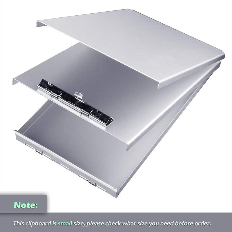 Sunnyclip Aluminum Clipboard with Storage (Memo Size), Recycled Metal Form Holder Binder Fits Paper Size up to 5.66 x 9.5 inches, A5 Size Memo Size 9.8x6×0.8 in