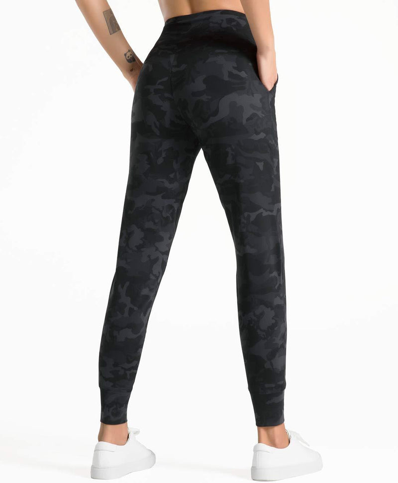 Dragon Fit Joggers for Women with Pockets,High Waist Workout Yoga Tapered Sweatpants Women's Lounge Pants X-Small Joggers78-black&grey Camo