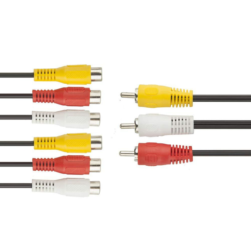 TENINYU 3 RCA Cable Splitter, 3 RCA Male to 6 RCA Female Plug AV Splitter Audio Video Adapter Cable 12inch