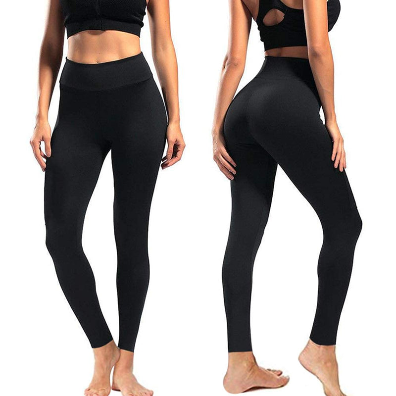High Waisted Leggings for Women - Soft Athletic Tummy Control Pants for Running Cycling Yoga Workout - Reg & Plus Size 3 Pack Black, Black, Black Small-Medium