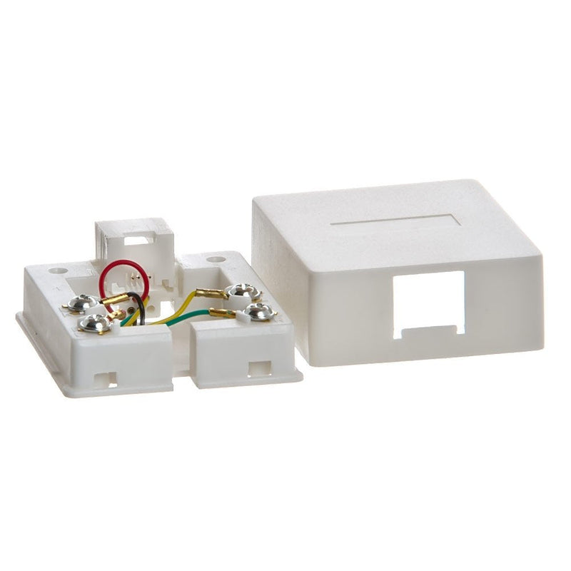 Cmple - Phone Surface Mount Box 6P4C-1port-WHITE Single