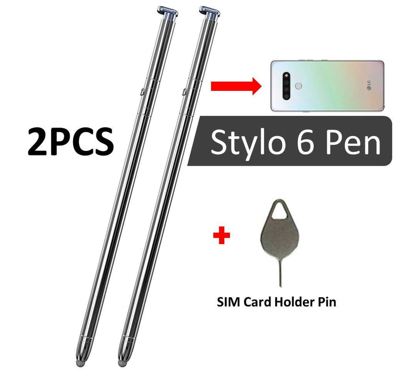 2PCS Stylo 6 Pen Touch Stylus Pen Replacement Part for LG Stylo 6 Stylus 6 Q730TM/AM/VS/MS/PS/CS/MA LCD Touch Pen Stylus Pen + Eject Pin (White Phone Pen) White Phone Pen