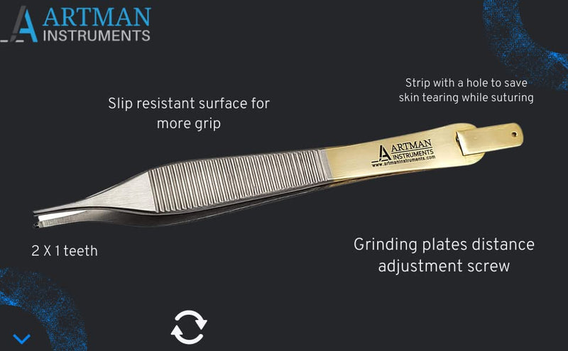 Adson Forceps Kocher with Skin Stopper at The Back ARTMAN Brand