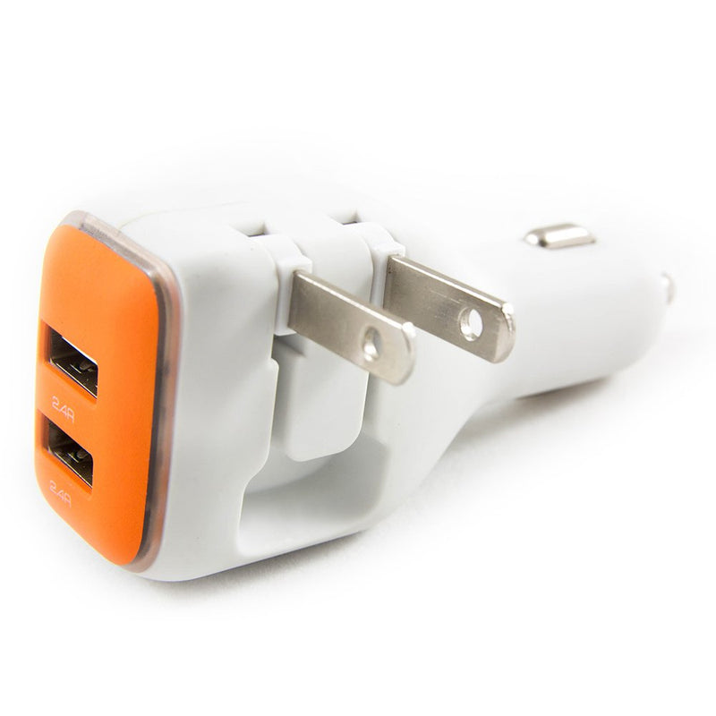 DualX Dual USB Charger for Car And Home by RapidX - Orange