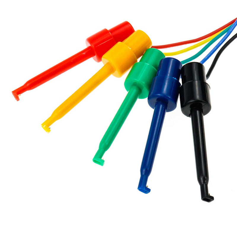 Dahszhi Testing Hook Clip Probe Test Leads Electronics Silicone Test Leads 50cm/19.7Inch Length - 5pcs 1.64ft Length Long Hook