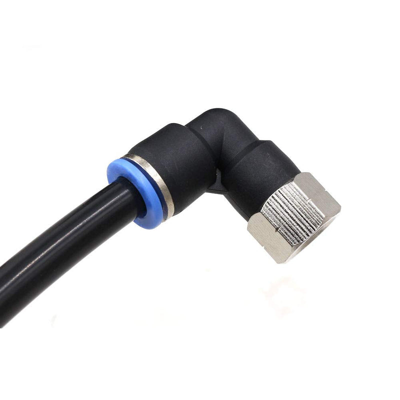 CEKER 1/4 NPT Elbow Fittings Push to Connect Air Fittings Pneumatic Air Line 6mm Od Fittings 1/4" Npt Female Push in Connectors Quick Connect Air Composite Fittings 2Packs 6MM X 1/4" FNPT 2