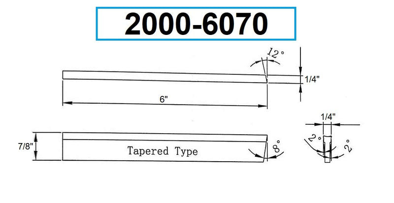 HHIP 2000-6070 1/4 x 7/8 x 6 Inch HSS Parallel Type Cut-Off Blade P6 1/4" x 7/8" x 6" P6 Style, HSS