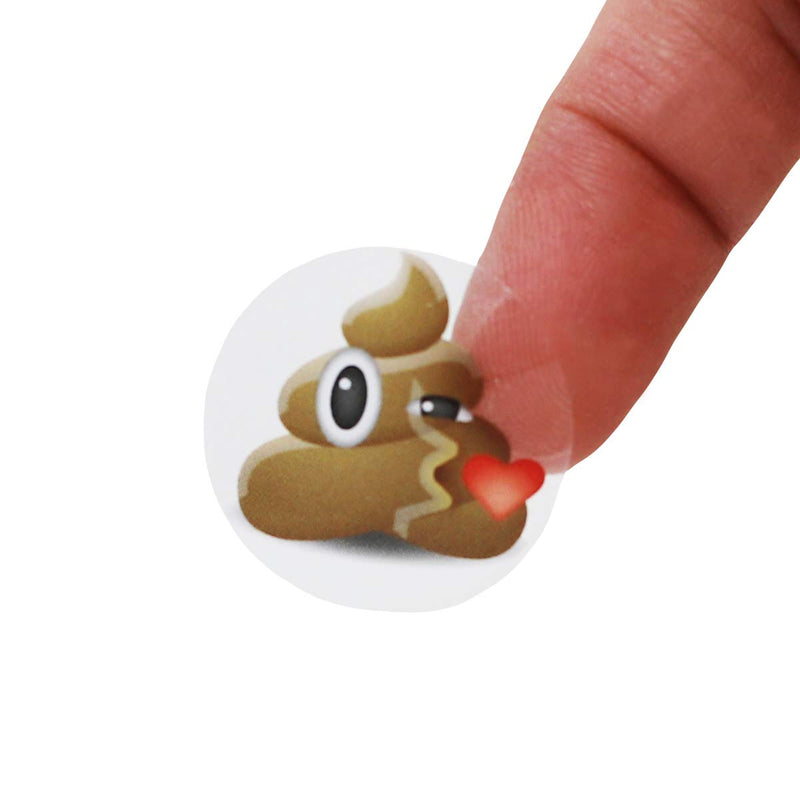 Poop Emoji Stickers 1 Inch Small Roll 50 Total Adhesive Stickers