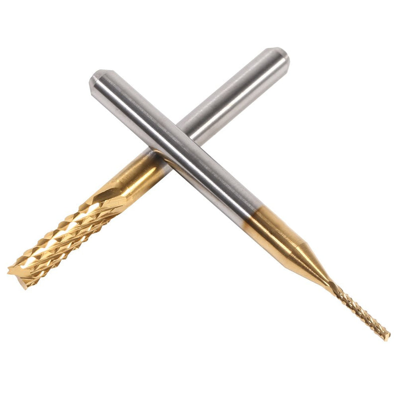 10 pcs End Mill Titanium Coated Milling Cutter Set Carbide CNC Milling Cutter Engraving Bits Carving Drill Tools 1.0-3.0mm 1.0-3.0mm