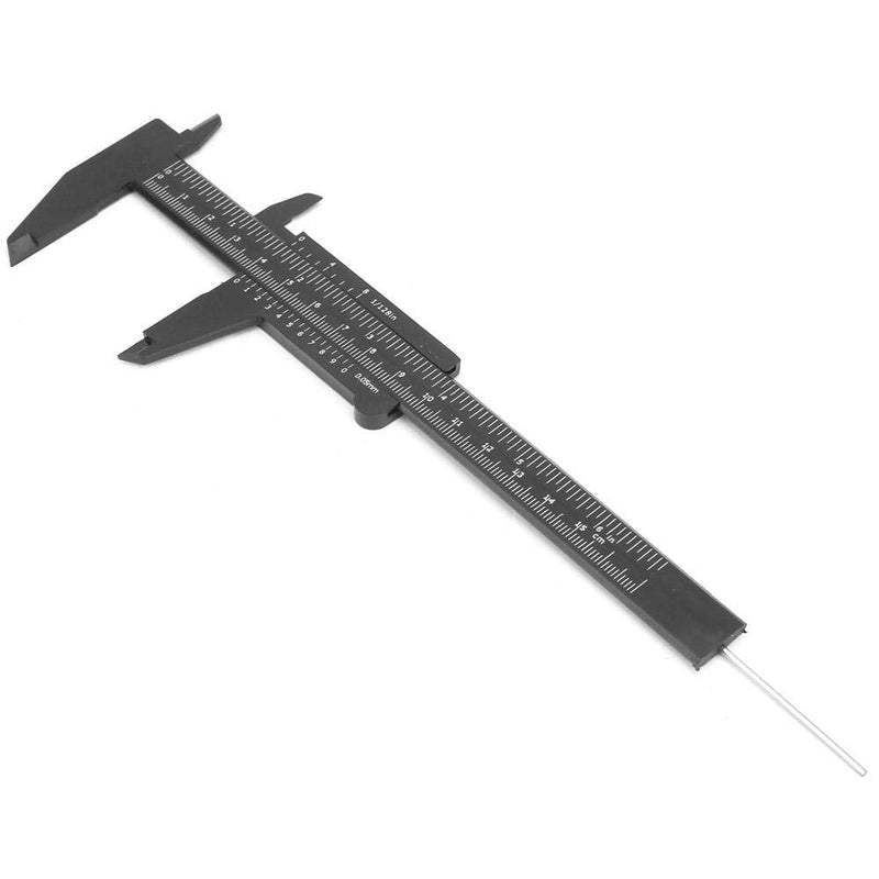Plastic 150MM High Accuracy Double Rule Scale Durable Gauge Plastic Vernier Caliper Measuring Tool for Measurements(Black) Black
