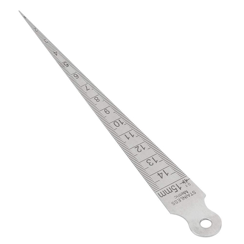 0-15mm 1pcs Stainless Steel Taper Feeler Gauge Ruler Hole Inspection Wedge Welding Rulers Hole Gap Measuring Tool