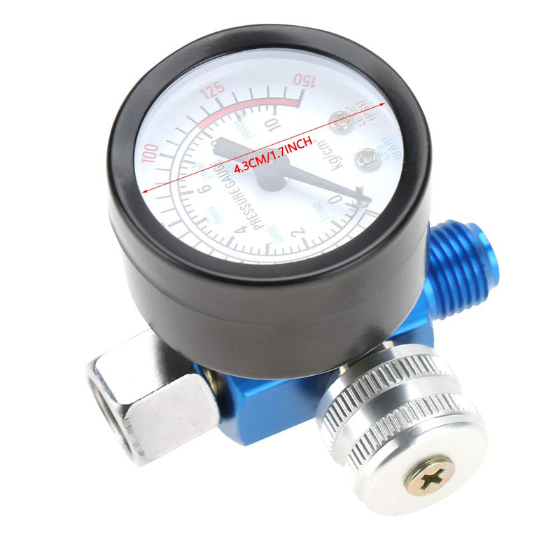 Akozon Air Pressure Regulator, 1/4 Spray Gun Air Pressure Regulator Pressure Gauge Pneumatic Tool Accessories