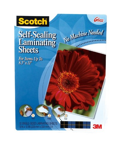 Scotch LS854SS10 Self-Sealing Laminating Sheets, 6.0 mil, 9 x 12 (Pack of 10)