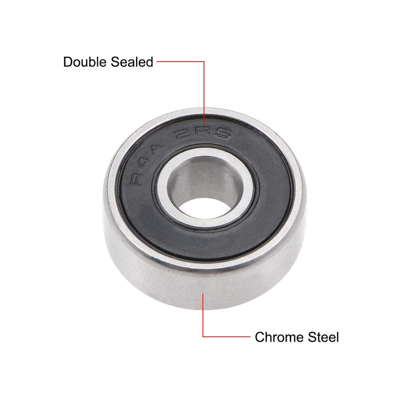 uxcell R4A-2RS Ball Bearing 1/4-inchx3/4-inchx9/32-inch Double Sealed ABEC-1 Bearings 2pcs 1/4"x3/4"x9/32"