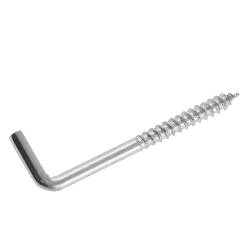 DTTRA 10PCS 70X22mm Silver Carbon Steel Metal Right Angle Hook 7-Shaped Screw Hook Self-Tapping Screw Hook L-Shaped Hook