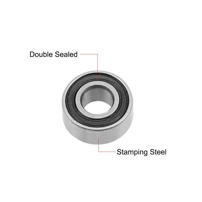 uxcell 683-2RS Deep Groove Ball Bearing 3x7x3mm Double Sealed ABEC-3 Bearings 10-Pack 3mmx7mmx3mm
