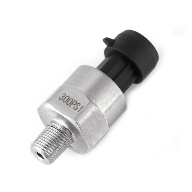 Sensor Transducer Pressure, Fydun 1pc 1 8NPT Thread Pressure Sensor Stainless Steel Pressure Transducer Transmitter Sensor for Oil Fuel Air Water (300PSI) 300PSI