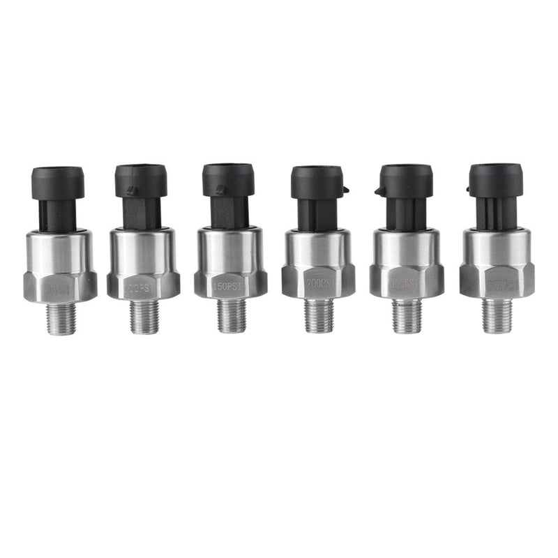 Pressure Transducer 100 PSI 1/8" NPT Thread Stainless Steel Pressure Transducer Sender Sensor for Oil Fuel Air Water 100PSI