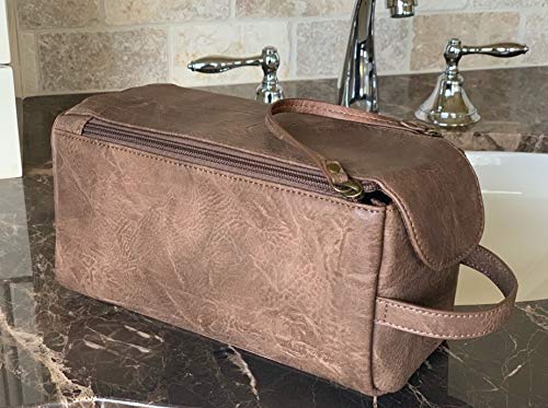 Calissimo Travel Tote Bag - Double Zipper Dopp Kit - Shaving Kit. Large Capacity Toiletry Bag