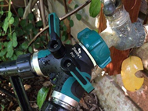 2wayz All Metal Body Garden Hose Splitter. 2021 Version - 100% Secured, Bolted & Threaded. Easy Grip, Smooth Long Handles y Valve Single Splitter