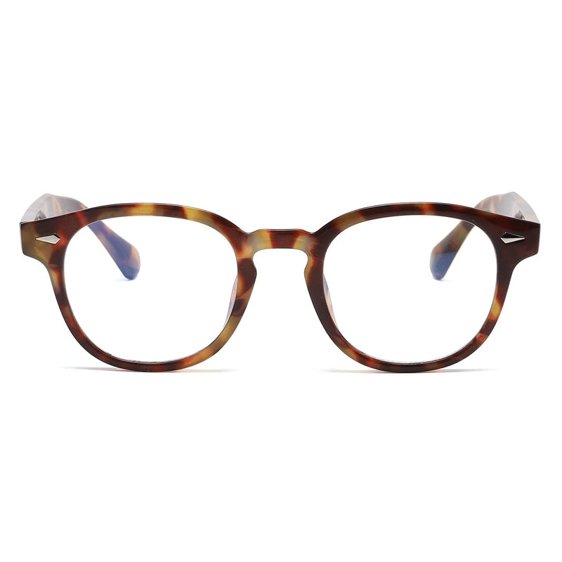 NIDOVIX Retro Round Blue Light Blocking Glasses for Men Women, Vintage Frame Non-prescription Computer Reading Eyeglasses 02 Tortoise 48 Millimeters