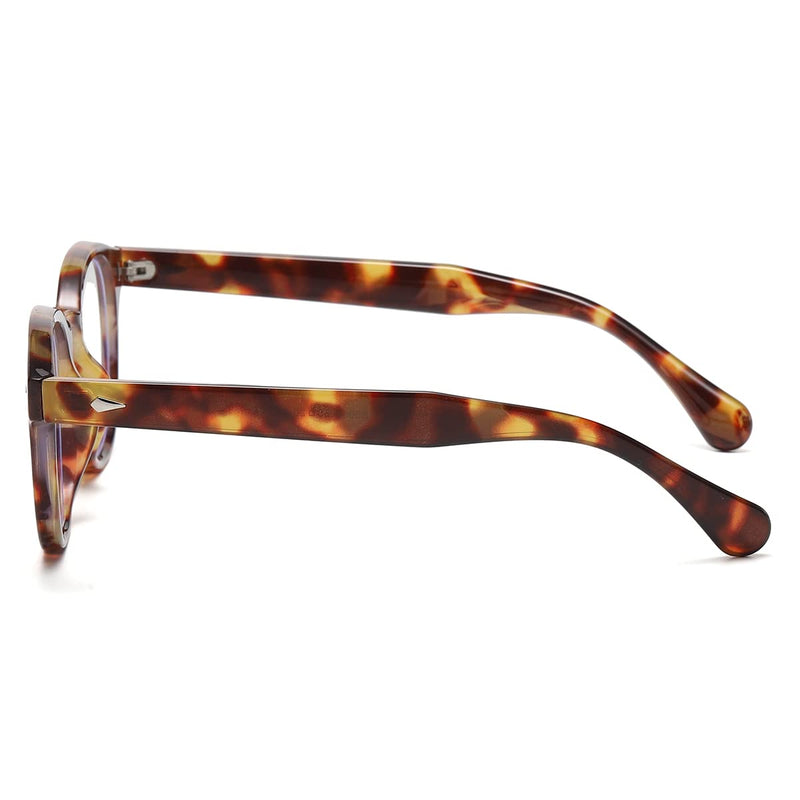 NIDOVIX Retro Round Blue Light Blocking Glasses for Men Women, Vintage Frame Non-prescription Computer Reading Eyeglasses 02 Tortoise 48 Millimeters