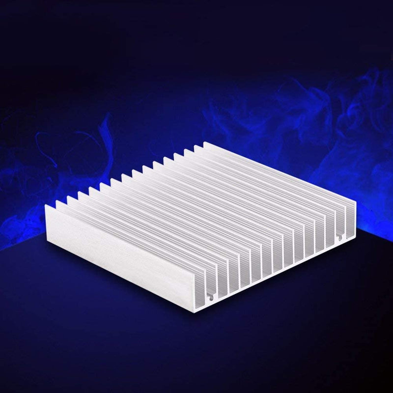 Aluminum heatsink, 100 * 100 * 18mm heatsink self-adhesive mini heatsink 1 piece heatsink good thermal conductivity heatsink cooling fin CPU cooler PC cooler