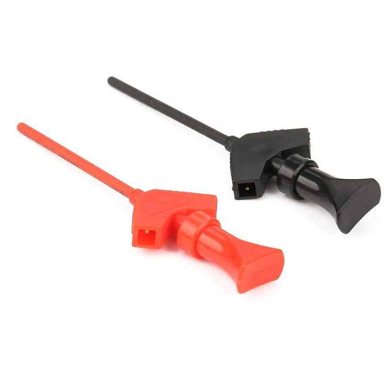 10pcs Test Hook Clips Mini Test Clip Jumper Test Probe Hook Test Lead Kit for SMD IC Electronic Tester Black+Red