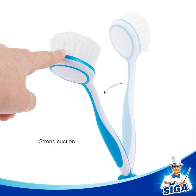MR.SIGA Round Dish Brush, Size: Dia 5.5 x 25cm - Pack of 3