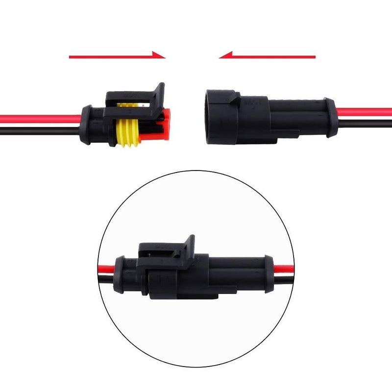 2 Wire Connector, MUYI 5 Kit Electric Connector 18 AWG Connectors Waterproof Electrical Connector 1.0mmÂ² Wire Harness 1.5mm Series Terminal